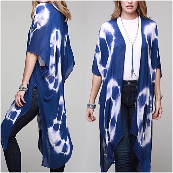 Other - Head Turning Boho Tie Dye Kimono Cardi Coverup O/S